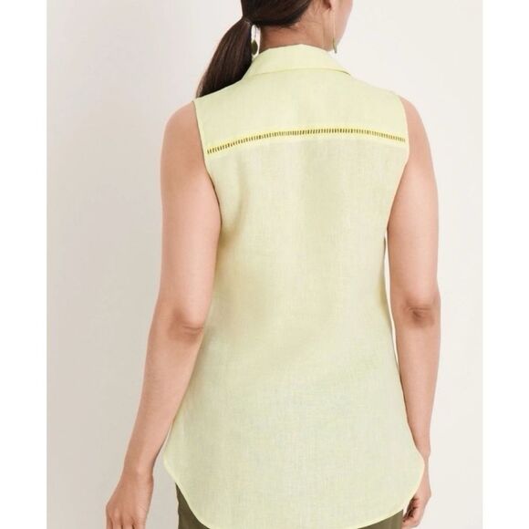 Chico’s Linen No Iron FreshChic Sleeveless Blouse - Picture 3 of 7